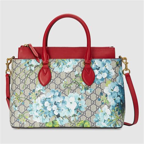 gucci bag with blue flowers
